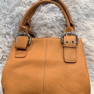 Tianello Tan Shoulder Bag with Silver Accents